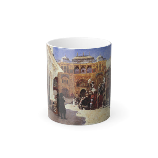 Edwin Lord Weeks (1849-1903) Arrival Of Prince Humbert, The Rajah, At The Palace Of Amber - Oil on canva-0 - Color Changing Mug 11oz-11oz-Go Mug Yourself