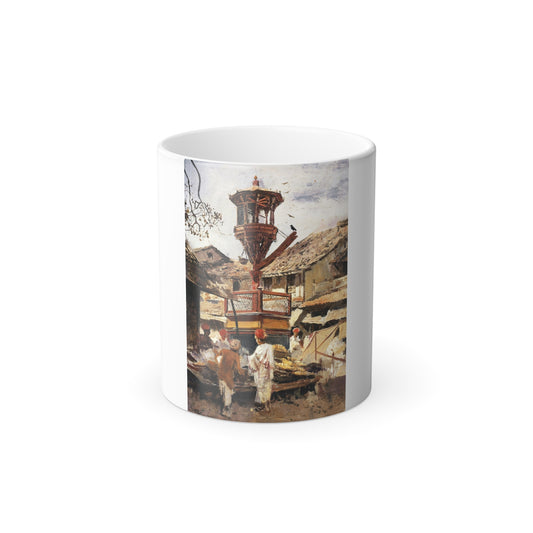 Edwin Lord Weeks (1849-1903) Birdhouse and Market - Ahmedabad, India - c1887-1892 - Color Changing Mug 11oz-11oz-Go Mug Yourself