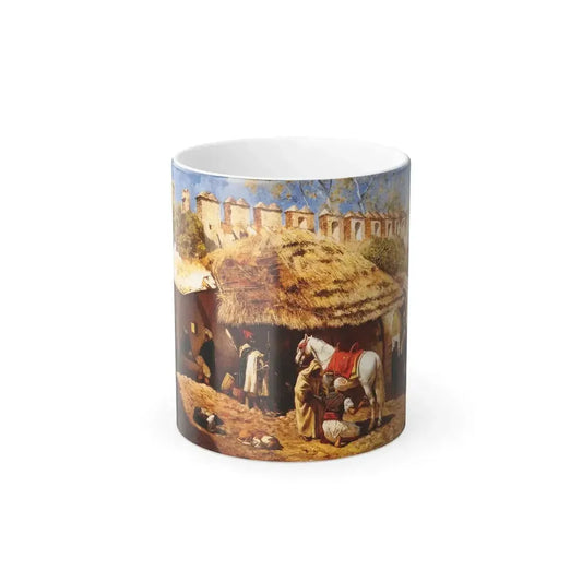 Edwin Lord Weeks (1849-1903) Blacksmith Shop at Tangiers - c1876 - Color Changing Mug 11oz 11oz - Go Mug Yourself