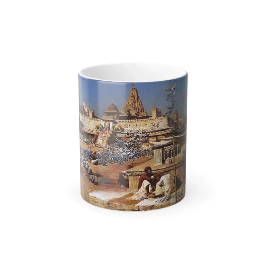 Edwin Lord Weeks (1849-1903) Feeding The Sacred Pigeons, Jaipur - Oil on canvas c1894 - Color Changing Mug 11oz 11oz - Go Mug Yourself