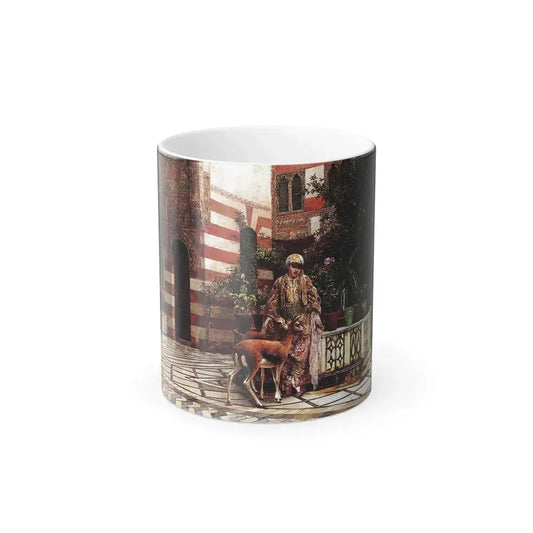 Edwin Lord Weeks (1849-1903) Girl in a Moorish Courtyard - Oil on canvas 1880 - Color Changing Mug 11oz 11oz - Go Mug Yourself