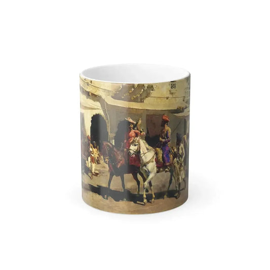 Edwin Lord Weeks (1849-1903) Leaving for the Hunt at Gwalior - oil on canvas c1887 - Color Changing Mug 11oz 11oz - Go Mug Yourself