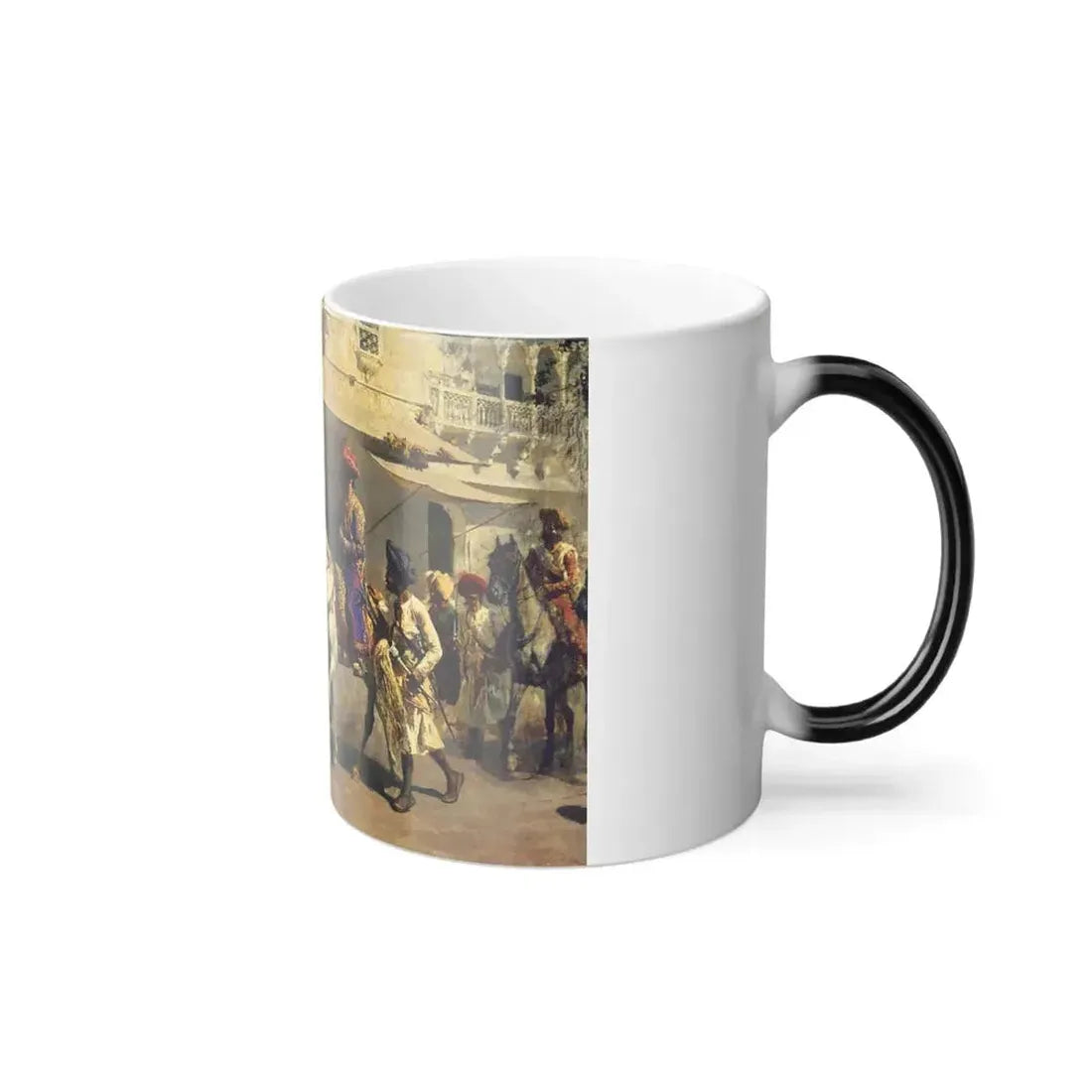 Edwin Lord Weeks (1849-1903) Leaving for the Hunt at Gwalior - oil on canvas c1887 - Color Changing Mug 11oz - Go Mug Yourself