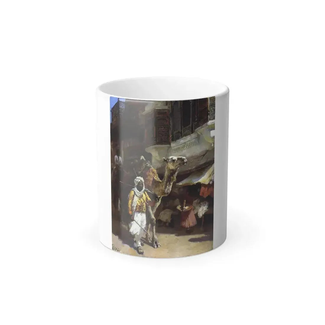 Edwin Lord Weeks (1849-1903) Man Leading a Camel - oil on canvas - Color Changing Mug 11oz 11oz - Go Mug Yourself