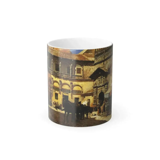 Edwin Lord Weeks (1849-1903) Market Square in Front of the Sacristy and Doorway of the Cathedral, Grana-0 - Color Changing Mug 11oz 11oz - Go Mug Yourself