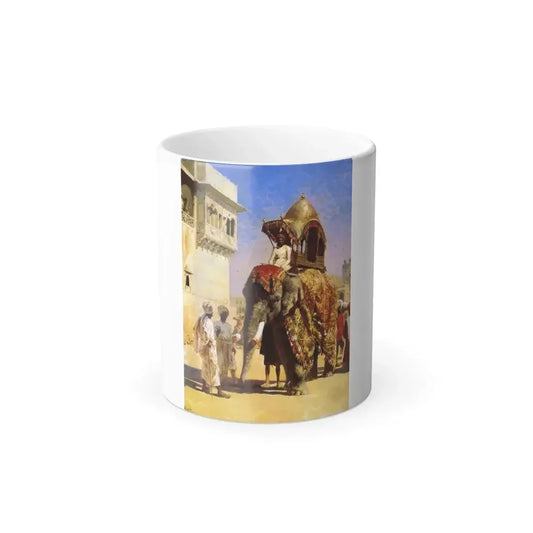 Edwin Lord Weeks (1849-1903) Mogul's Elephant - oil on canvas - Color Changing Mug 11oz 11oz - Go Mug Yourself