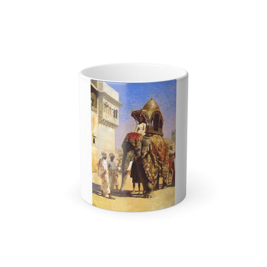 Edwin Lord Weeks (1849-1903) Mogul's Elephant - oil on canvas - Color Changing Mug 11oz-11oz-Go Mug Yourself
