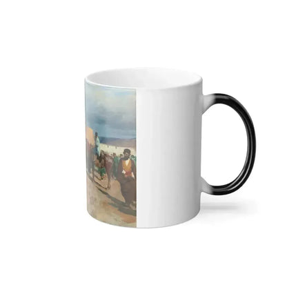 Edwin Lord Weeks (1849-1903) Persian cafe, the Pottery Seller - Oil on Canvas - Color Changing Mug 11oz - Go Mug Yourself