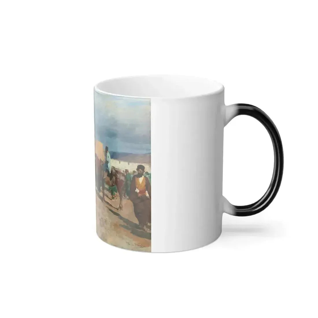 Edwin Lord Weeks (1849-1903) Persian cafe, the Pottery Seller - Oil on Canvas - Color Changing Mug 11oz - Go Mug Yourself