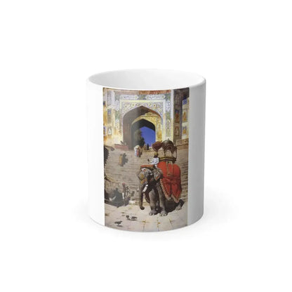 Edwin Lord Weeks (1849-1903) Royal Elephant at the Gateway to the Jami Masjid, Mathura - oil on canvas -0 - Color Changing Mug 11oz 11oz - Go Mug Yourself