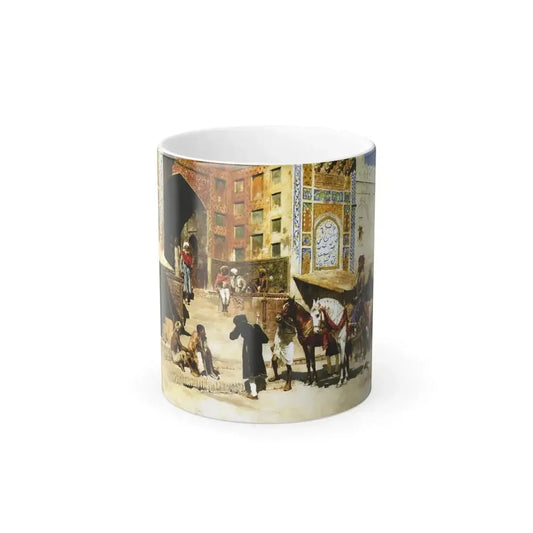 Edwin Lord Weeks (1849-1903) Steps of the Mosque Vazirkham, Lahore - oil on canvas - Color Changing Mug 11oz 11oz - Go Mug Yourself