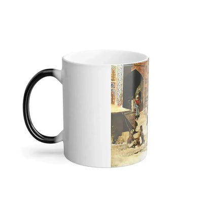Edwin Lord Weeks (1849-1903) Steps of the Mosque Vazirkham, Lahore - oil on canvas - Color Changing Mug 11oz - Go Mug Yourself