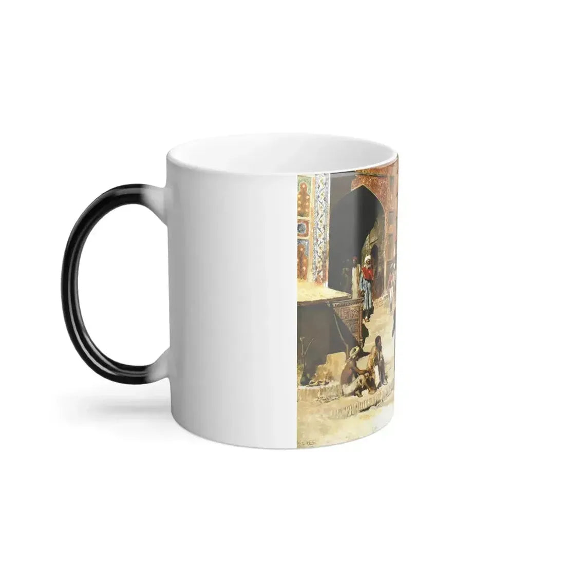 Edwin Lord Weeks (1849-1903) Steps of the Mosque Vazirkham, Lahore - oil on canvas - Color Changing Mug 11oz - Go Mug Yourself