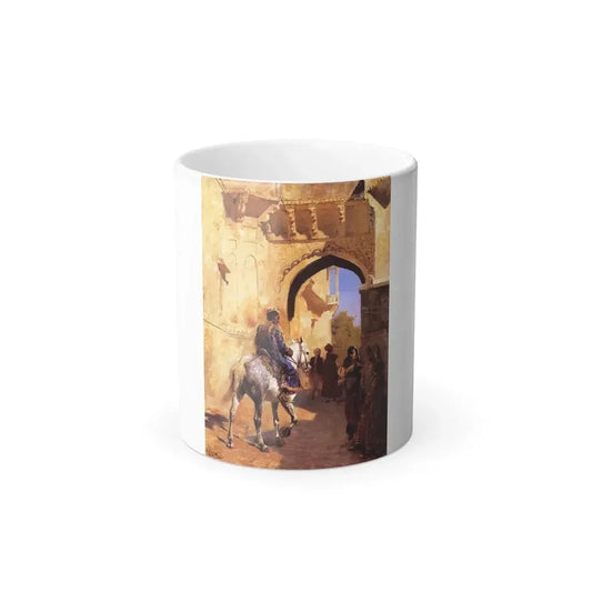 Edwin Lord Weeks (1849-1903) Street Scene in India - oil on canvas c1884-1889 - Color Changing Mug 11oz 11oz - Go Mug Yourself