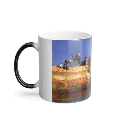 Edwin Lord Weeks (1849-1903) The Camel Transport, Morocco - oil on canvas 1880 - Color Changing Mug 11oz - Go Mug Yourself