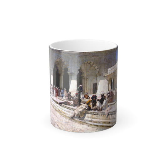 Edwin Lord Weeks (1849-1903) The Hour of Prayer at Moti Mushid (The Pearl Mosque), Agra - oil on canvas-0 - Color Changing Mug 11oz-11oz-Go Mug Yourself
