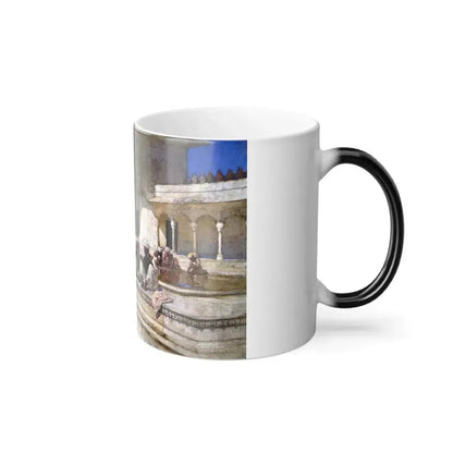 Edwin Lord Weeks (1849-1903) The Hour of Prayer at Moti Mushid (The Pearl Mosque), Agra - oil on canvas-0 - Color Changing Mug 11oz - Go Mug Yourself