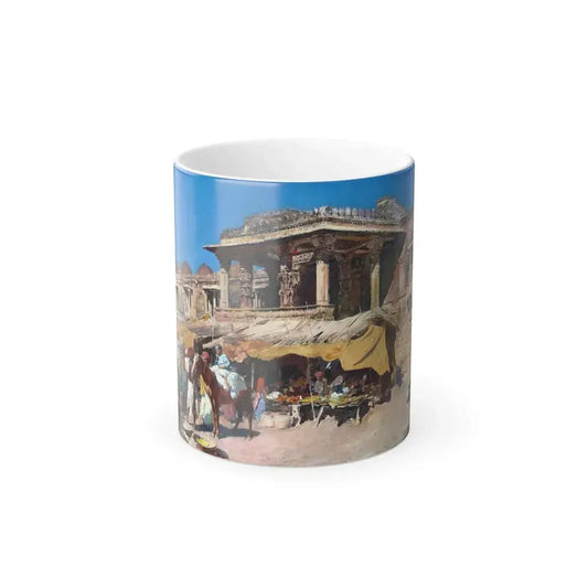 Edwin Lord Weeks (1849-1903) The Market in Ahmadabad, India - Oil on Canvas - Color Changing Mug 11oz 11oz - Go Mug Yourself