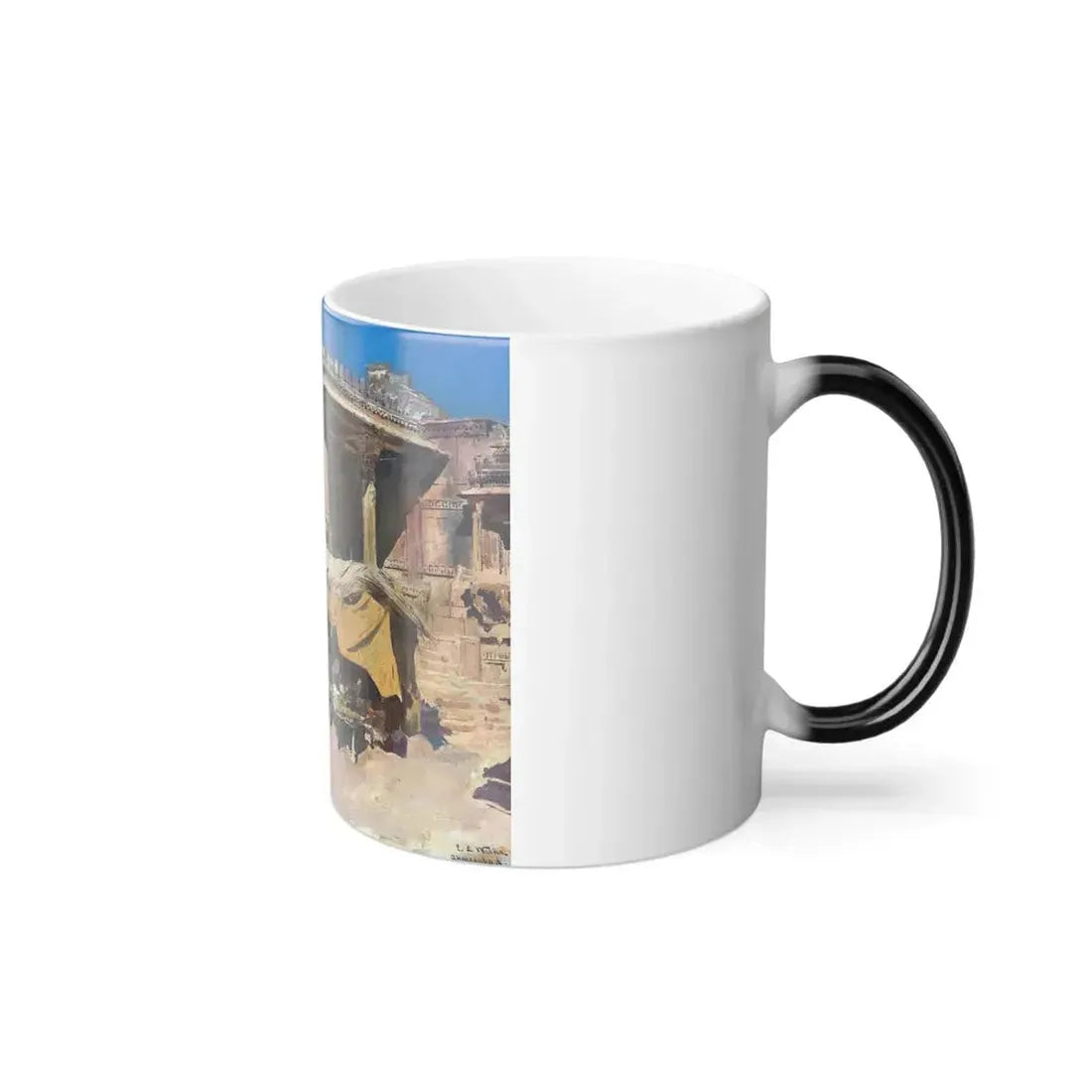 Edwin Lord Weeks (1849-1903) The Market in Ahmadabad, India - Oil on Canvas - Color Changing Mug 11oz - Go Mug Yourself