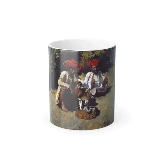 Edwin Lord Weeks (1849-1903) The Snake Charmers, Bombay - oil on canvas - Color Changing Mug 11oz 11oz - Go Mug Yourself