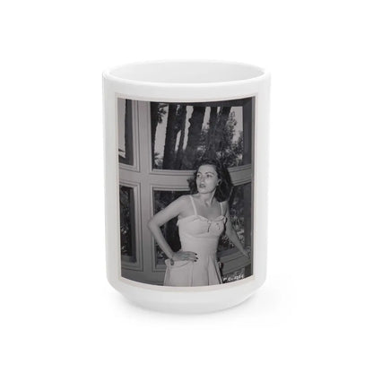 Faith Domergue #185 (Vintage Female Icon) White Coffee Mug-15oz-Go Mug Yourself