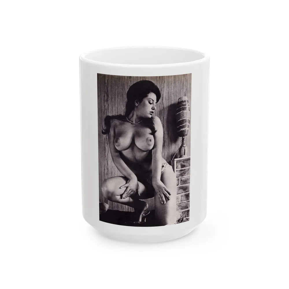 June Palmer #245 - Topless (Vintage Female Icon) White Coffee Mug-15oz-Go Mug Yourself