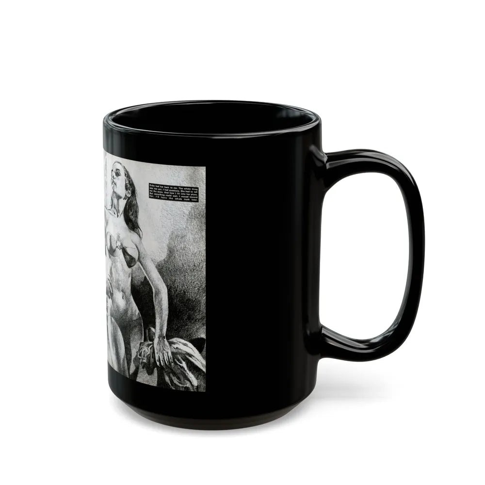 Cabin Nymph, Bluebook for Men, March 1972 - Black Coffee Mug-Go Mug Yourself