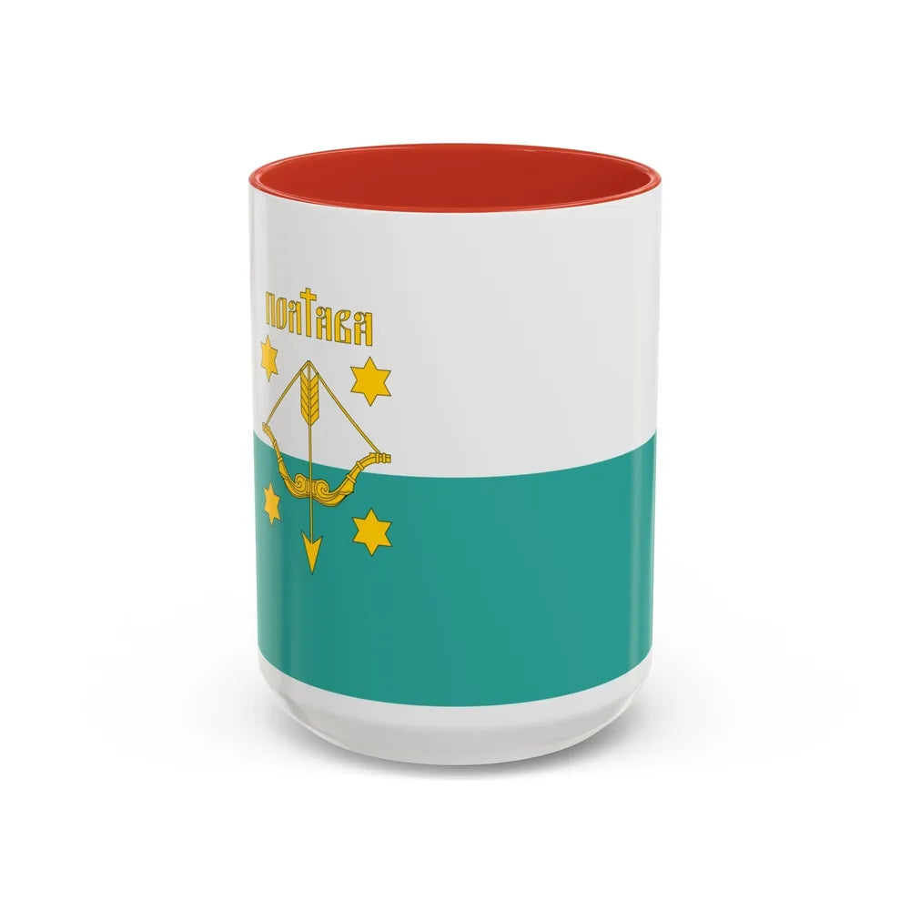 Flag of Poltava Ukraine - Accent Coffee Mug-15oz-Red-Go Mug Yourself