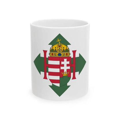 Coat of arms of Hungary (1945) - White Coffee Mug-11oz-Go Mug Yourself