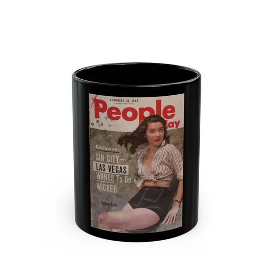 Virginia Leith #42 - People Today Pocket Mag. 2-23-55 Virginia on Cover in Color (Vintage Female Icon) Black Coffee Mug-11oz-Go Mug Yourself