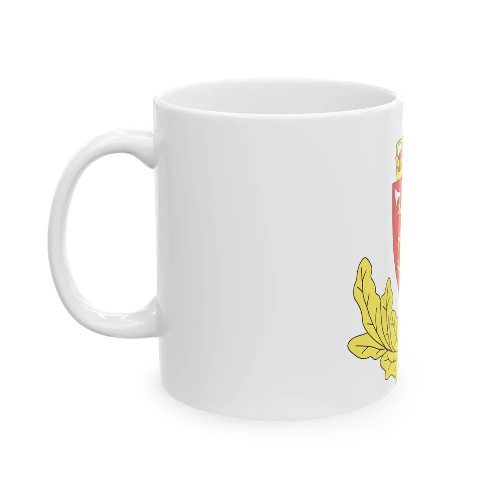 Coat of arms of the Norwegian Border Police - White Coffee Mug-Go Mug Yourself