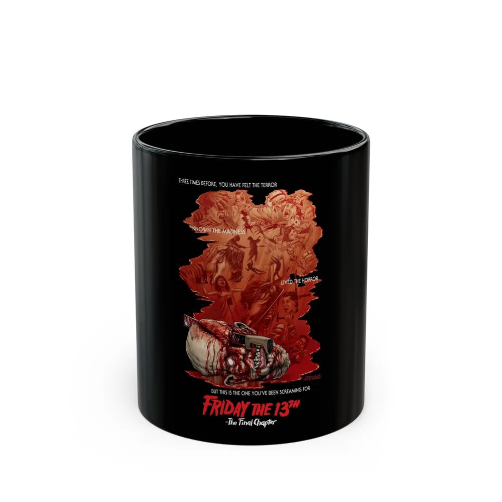 FRIDAY THE 13TH - THE FINAL CHAPTER (JEFF ZORNOW) 1984 Movie Poster - Black Coffee Mug-11oz-Go Mug Yourself