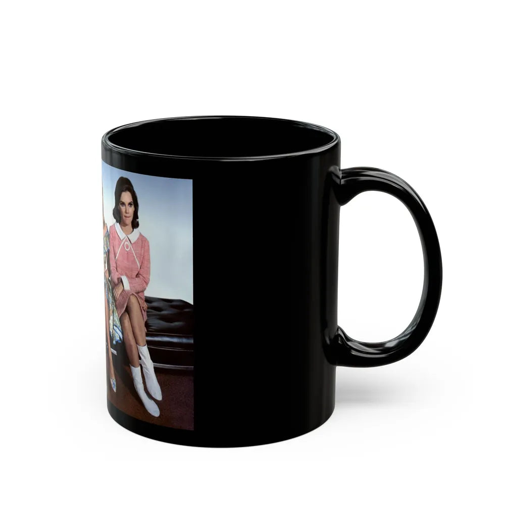 Gila Golan #123 - Gila with Leslie Parrish & 1 other Three On A Couch '66 Promo Photo (Vintage Female Icon) Black Coffee Mug-Go Mug Yourself