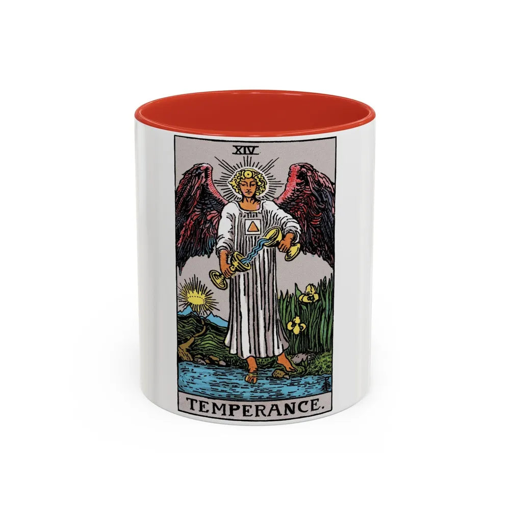 Temperance (Tarot Card) Accent Coffee Mug-11oz-Red-Go Mug Yourself