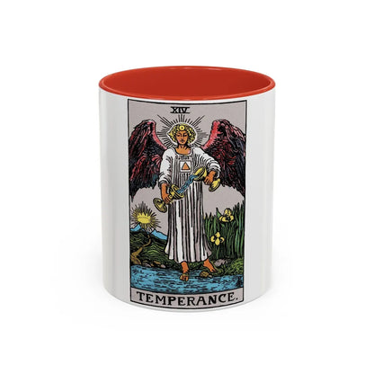 Temperance (Tarot Card) Accent Coffee Mug-11oz-Red-Go Mug Yourself