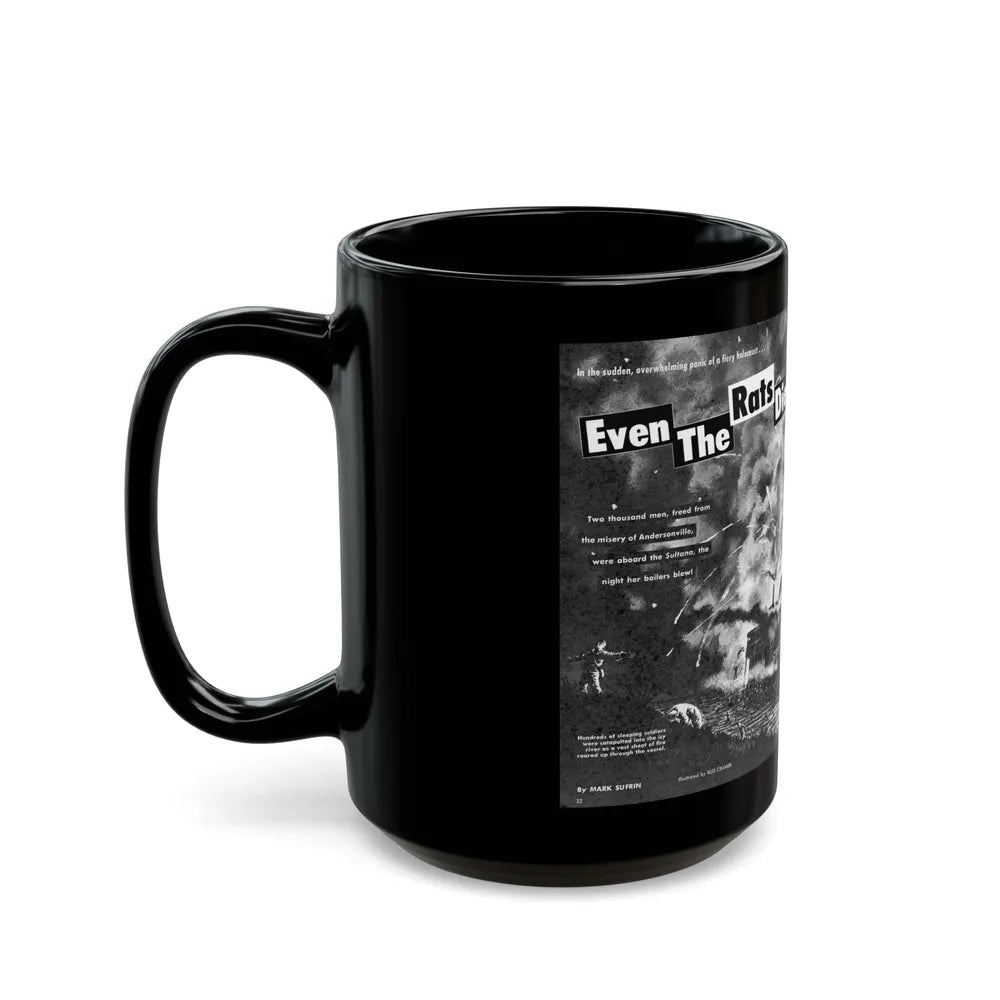 Even The Rats Died, Real Men magazine, December 1958 - Black Coffee Mug-Go Mug Yourself