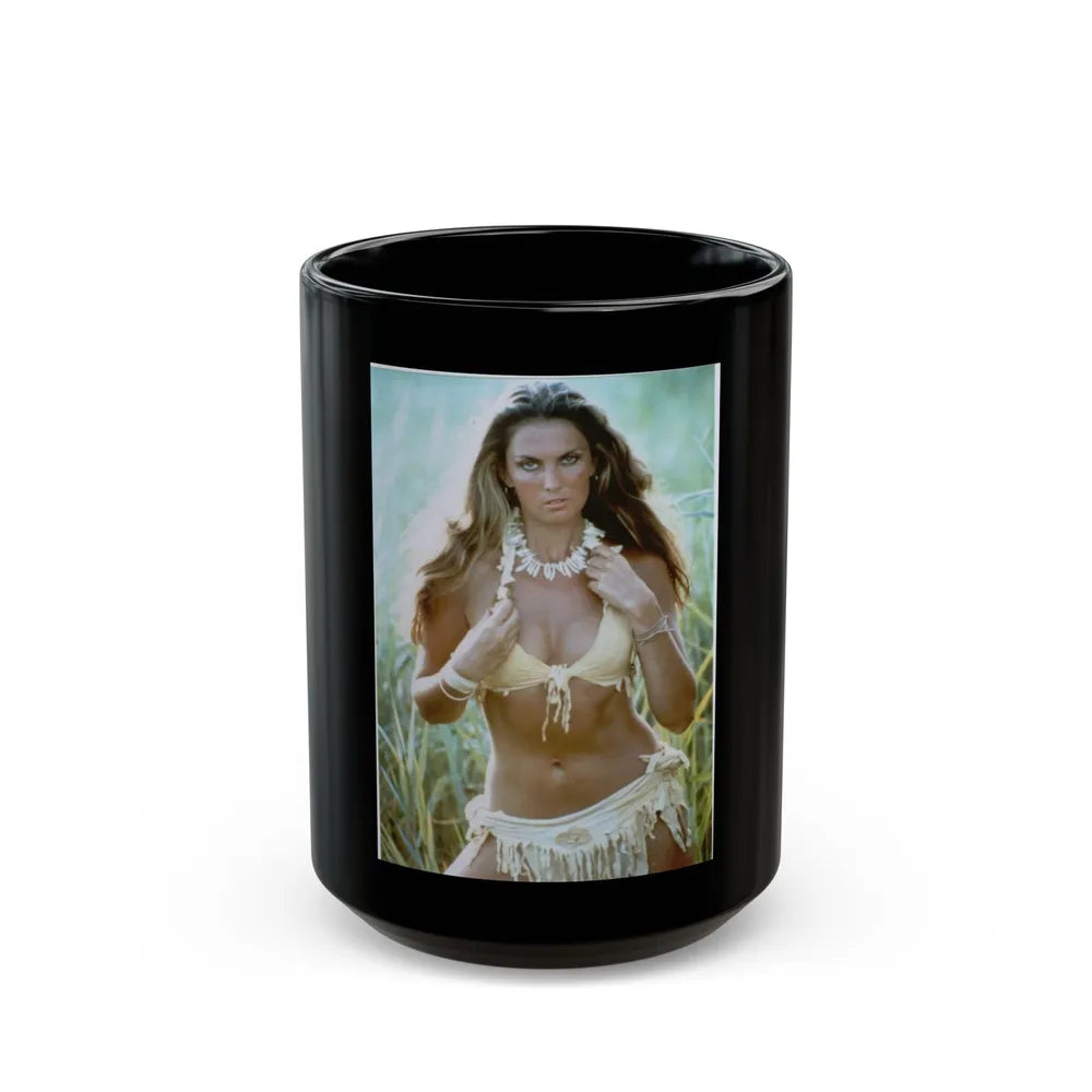 Caroline Munro #203 (Vintage Female Icon) Black Coffee Mug-15oz-Go Mug Yourself