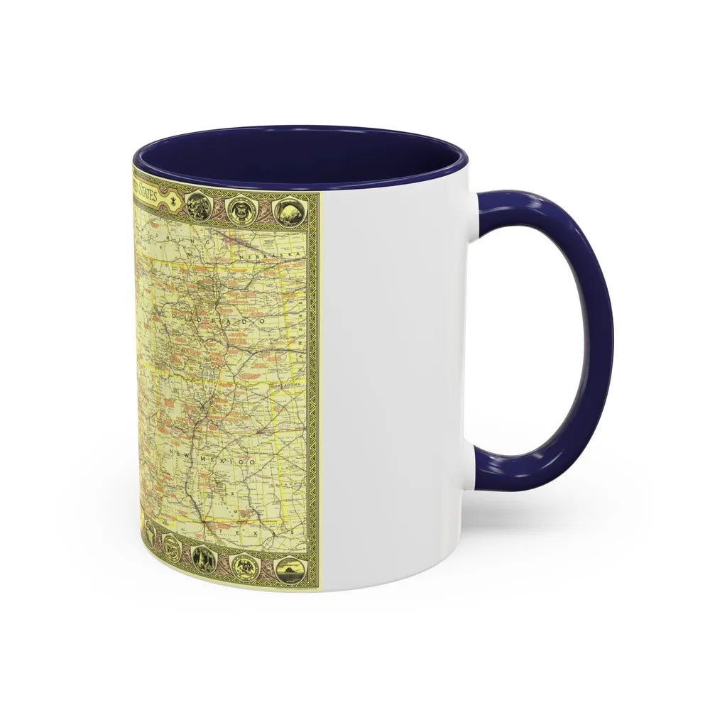 USA - Southwestern (1940) (Map) Accent Coffee Mug-Go Mug Yourself