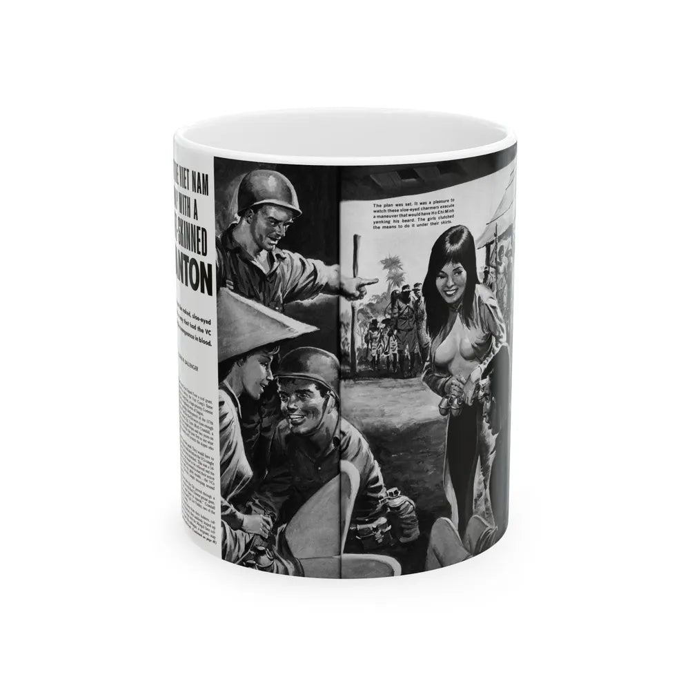 Bait The Viet Nam Trap with a Soft-Skinned Wanton, World of Men - White Coffee Mug-11oz-Go Mug Yourself