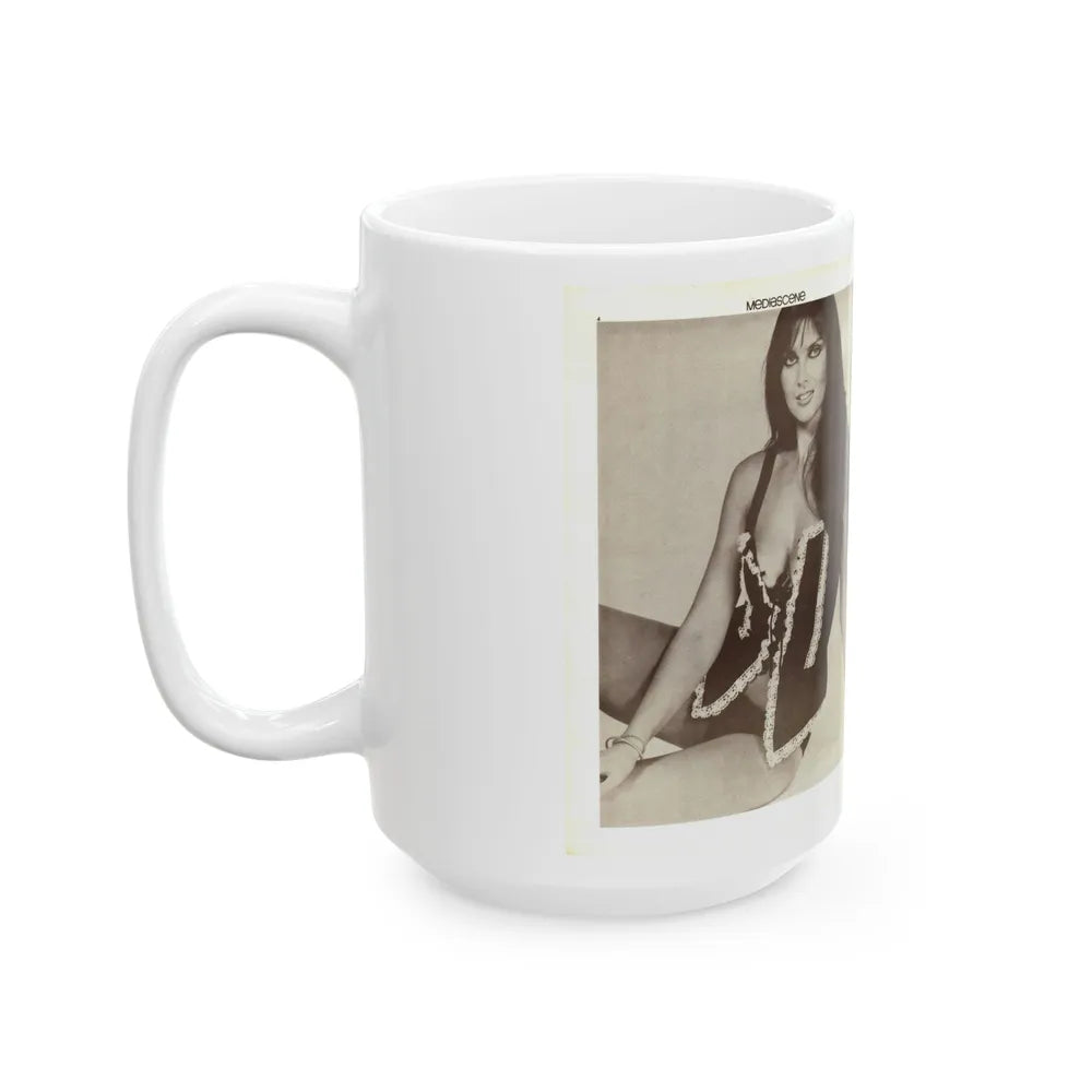 Caroline Munro #356 (Vintage Female Icon) White Coffee Mug-Go Mug Yourself