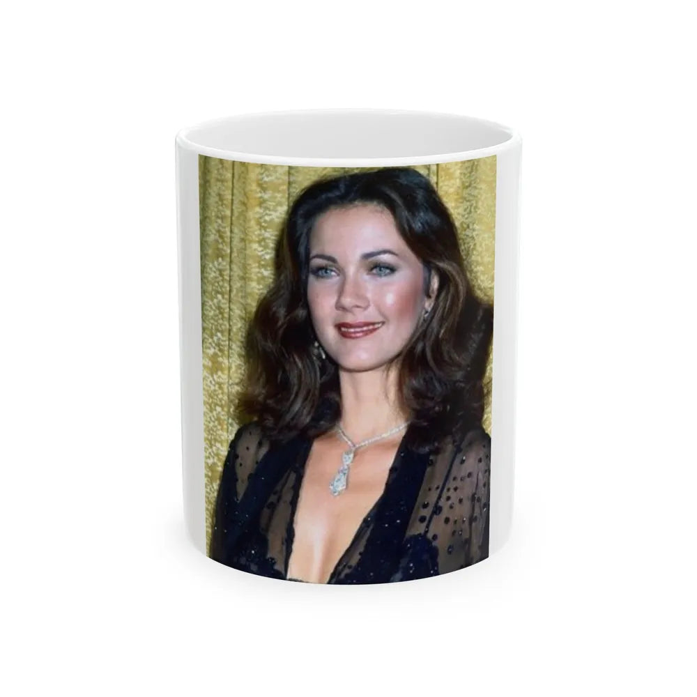 Lynda Carter #203.1 (Vintage Female Icon) White Coffee Mug-11oz-Go Mug Yourself