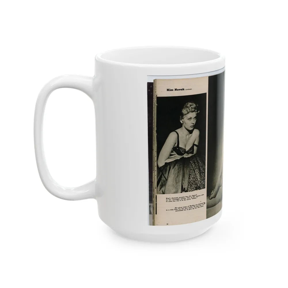 Kim Novak #390 - Fabulous Females Mag. Issue #1 '55 - 1 B&W Photo (Vintage Female Icon) White Coffee Mug-Go Mug Yourself