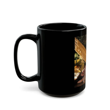 Julie Newmar #283 - Topless (Vintage Female Icon) Black Coffee Mug-Go Mug Yourself