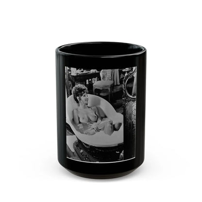 Ingrid Pitt #88 - Topless (Vintage Female Icon) Black Coffee Mug-15oz-Go Mug Yourself