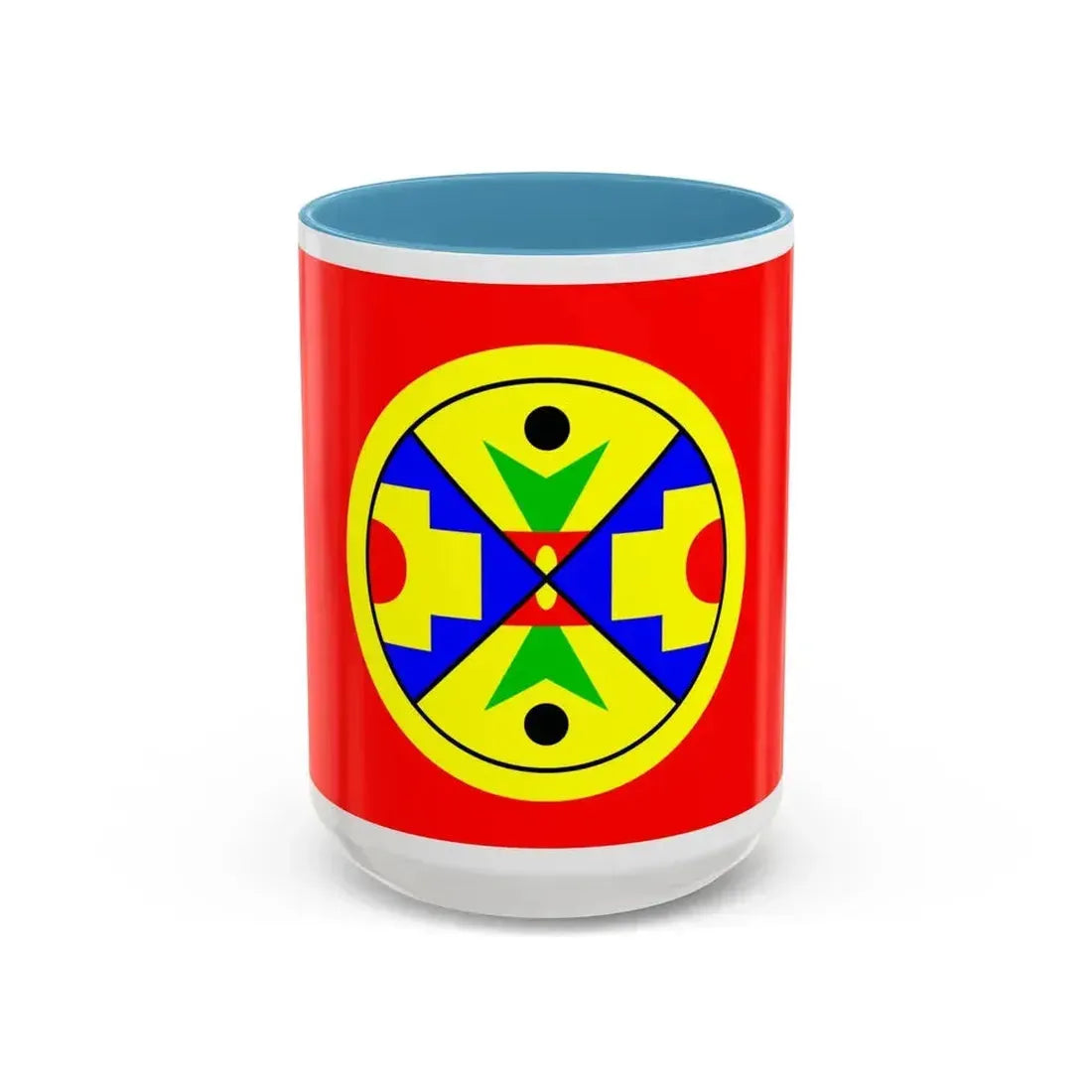 Eel Ground First Nation Flag - Accent Coffee Mug 15oz Light Blue - Go Mug Yourself