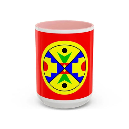 Eel Ground First Nation Flag - Accent Coffee Mug 15oz Pink - Go Mug Yourself