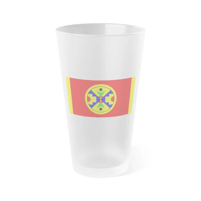 Eel Ground First Nation Flag - Frosted Pint Glass 16oz-16oz-Frosted-Go Mug Yourself