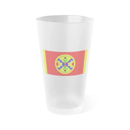 Eel Ground First Nation Flag - Frosted Pint Glass 16oz 16oz Frosted - Go Mug Yourself
