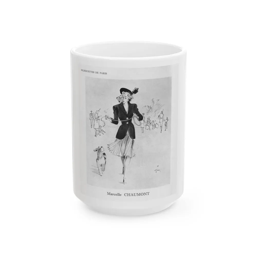 From the Jaye Oliver Archives, Marcelle Chaumont, 1945 - White Coffee Mug-15oz-Go Mug Yourself