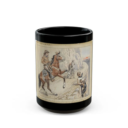 Buffalo Bill on the Trail - Black Coffee Mug-15oz-Go Mug Yourself